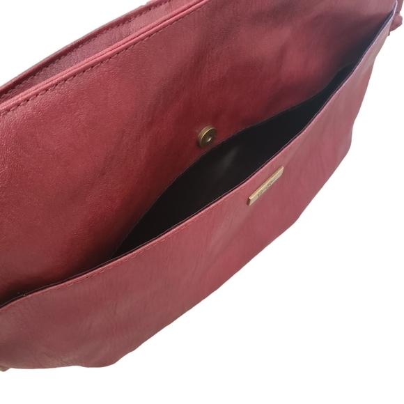 NWT Jessica Simpson Burgundy Faux Leather Shoulder Bag With Bows - Picture 7 of 13